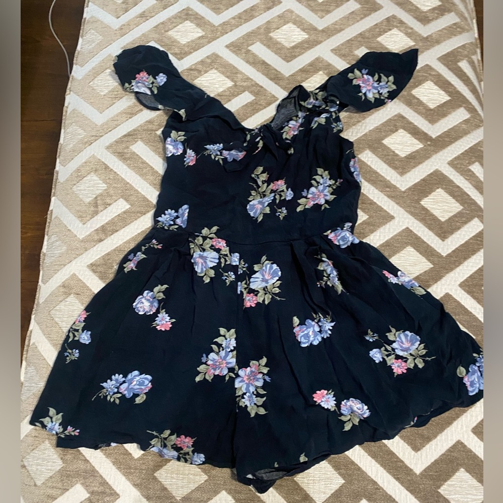 Navy floral Romper